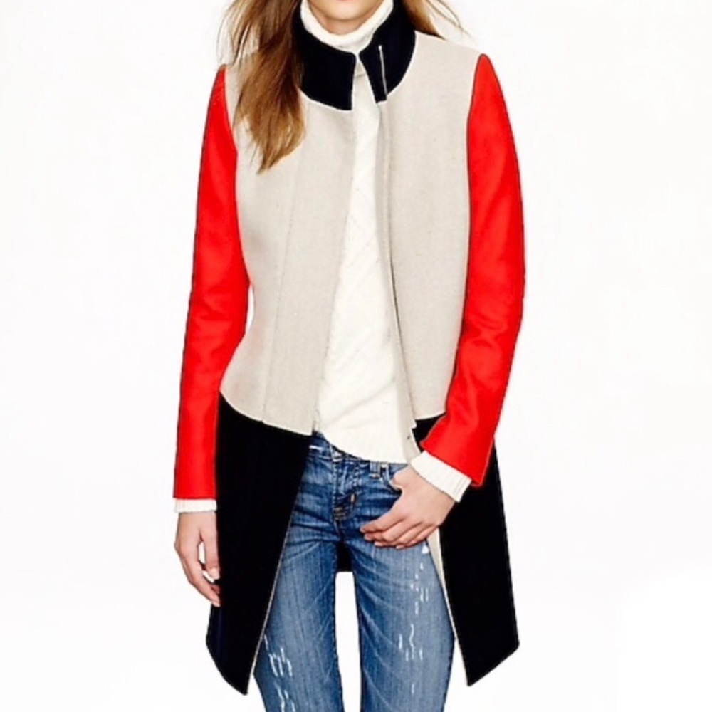 J.Crew Color Block Coat - image 1